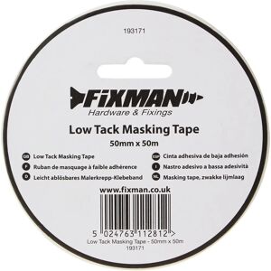 Fixman Low Tack Masking Tape - 50mm x 50m - Masking Tape Fixman Low Tack Masking Tape - 50mm x 50m - Masking Tape