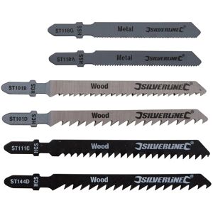 Silverline - 75mm / 50mm Metal & Wood Jigsaw Blades Pack x30 - 6 Cut Types Silverline - 75mm / 50mm Metal & Wood Jigsaw Blades Pack x30 - 6 Cut Types