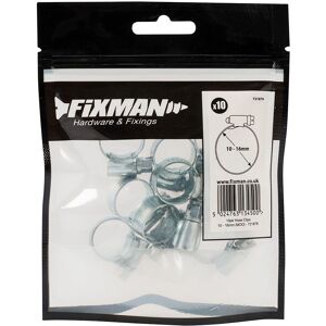 FIXMAN Hose Clips 10pk 10-16mm - Hose Clamps FIXMAN Hose Clips 10pk 10-16mm - Hose Clamps
