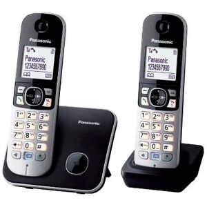 Téléphone sans fil Twin DECT Panasonic KX-TG6812EB - Noir Téléphone sans fil Twin DECT Panasonic KX-TG6812EB - Noir