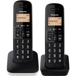 Panasonic Draadloze Duo Telefoon met Blokkering, Impactbestendig, Wit & Zwart Panasonic Draadloze Duo Telefoon met Blokkering, Impactbestendig, Wit & Zwart