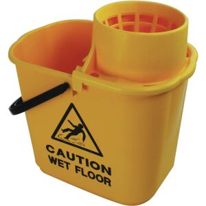 2Work Yellow 15L Polypropylene Mop Bucket with Wringer - Mop Accessory 2Work Yellow 15L Polypropylene Mop Bucket with Wringer - Mop Accessory