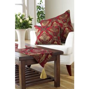 Paoletti Shiraz Bed Runner - Damask Jacquard - Burgundy - Unisex Paoletti Shiraz Bed Runner - Damask Jacquard - Burgundy - Unisex