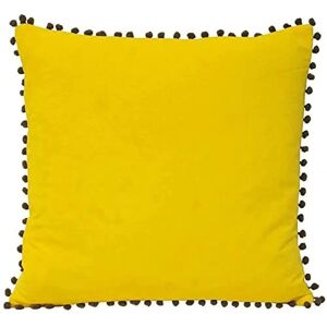 Paoletti Velvet Riva Pompom Cushion - Yellow 45x45cm - Cushion Cover Paoletti Velvet Riva Pompom Cushion - Yellow 45x45cm - Cushion Cover