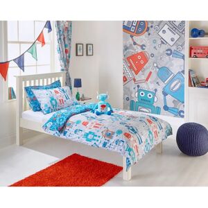 Little Furn Robot Blue Curtains - Child-friendly, Fully Lined Little Furn Robot Blue Curtains - Child-friendly, Fully Lined