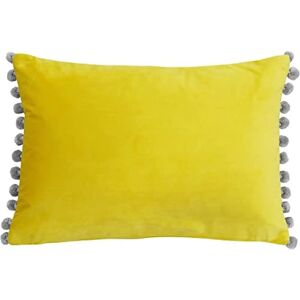 Paoletti Fiesta Velvet Pompom Cushion Cover - Yellow - One Size - Cushion Cover Paoletti Fiesta Velvet Pompom Cushion Cover - Yellow - One Size - Cushion Cover