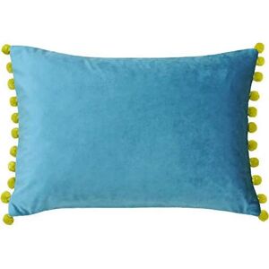 Paoletti Fiesta Soft Velvet Pom Pom Trimmed Cushion - Unisex Paoletti Fiesta Soft Velvet Pom Pom Trimmed Cushion - Unisex