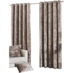 Paoletti Verona Crushed Velvet Oyster Curtains - 168x229 cm - Room Darkening Paoletti Verona Crushed Velvet Oyster Curtains - 168x229 cm - Room Darkening