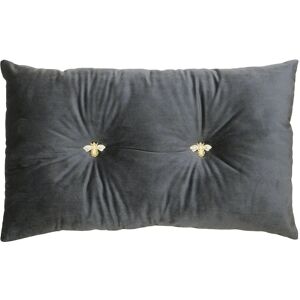 Paoletti Bumble Bee Velvet Cushion - 30x50cm - Charcoal - Unisex Paoletti Bumble Bee Velvet Cushion - 30x50cm - Charcoal - Unisex