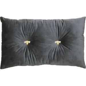 Paoletti Bumble Bee Velvet Cushion - 30x50cm - Charcoal - Unisex Paoletti Bumble Bee Velvet Cushion - 30x50cm - Charcoal - Unisex