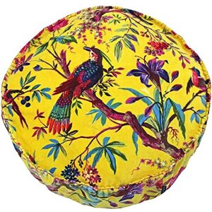 Paoletti Paradise Tropical Velvet Round Cushion Cover - Yellow - Cushion Cover Paoletti Paradise Tropical Velvet Round Cushion Cover - Yellow - Cushion Cover