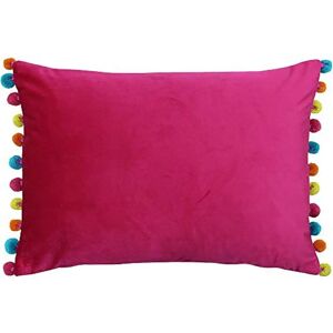 Paoletti Fiesta Velvet Cushion - Bright Pink - Unisex Paoletti Fiesta Velvet Cushion - Bright Pink - Unisex
