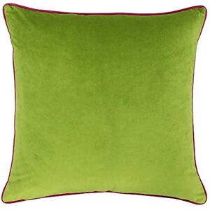 Paoletti Meridian Soft Velvet Piped Cushion - 55x55cm - Green Paoletti Meridian Soft Velvet Piped Cushion - 55x55cm - Green