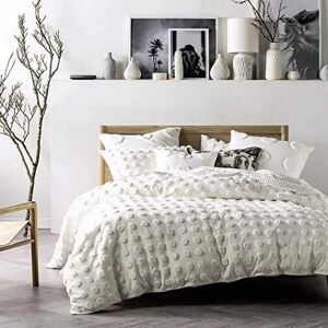 Linen House Haze Tufted Polka Dot Duvet Cover Set - Super King - White Linen House Haze Tufted Polka Dot Duvet Cover Set - Super King - White
