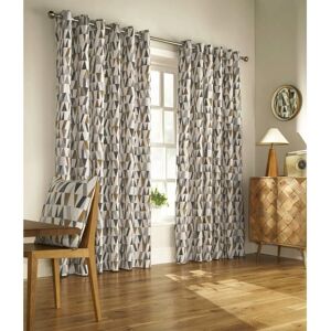 Furn Reno Geometric Charcoal Gold Curtains - 168x229cm - Modern Style Furn Reno Geometric Charcoal Gold Curtains - 168x229cm - Modern Style