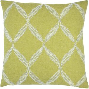 Paoletti Olivia Lattice Embroidered Cushion Cover - Yellow - One Size Paoletti Olivia Lattice Embroidered Cushion Cover - Yellow - One Size