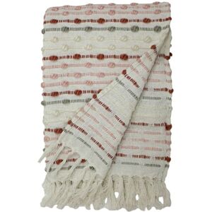 Furn Dhadit Woven Tufted Striped Throw - Light Pink - Throw Furn Dhadit Woven Tufted Striped Throw - Light Pink - Throw