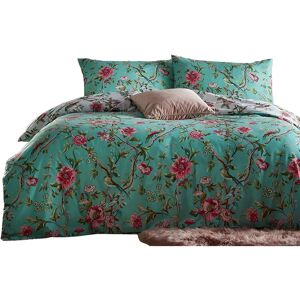 Furn Vintage Chinoiserie Exotic Floral Duvet Cover Set - Jade Furn Vintage Chinoiserie Exotic Floral Duvet Cover Set - Jade