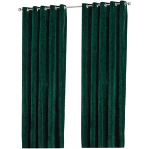 Paoletti Verona Crushed Velvet Eyelet Curtains - Emerald - Size 229 Cm X 137 Cm - Curtain Paoletti Verona Crushed Velvet Eyelet Curtains - Emerald - Size 229 Cm X 137 Cm - Curtain