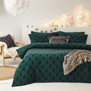 The Linen Yard Tufted Tree Festive Cotton Duvet Cover Set - Green The Linen Yard Tufted Tree Festive Cotton Duvet Cover Set - Green