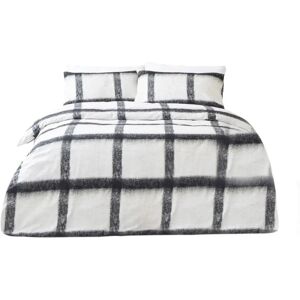 The Linen Yard Mohair Check Textured Duvet Cover Set - Natural - Size 137x200 cm The Linen Yard Mohair Check Textured Duvet Cover Set - Natural - Size 137x200 cm