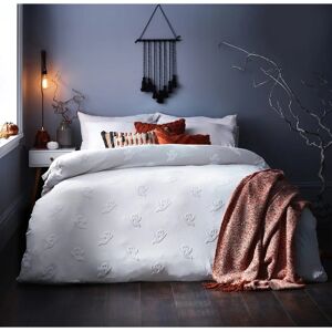 The Linen Yard Ghost Tufted Duvet Cover Set - White Cotton - Double The Linen Yard Ghost Tufted Duvet Cover Set - White Cotton - Double