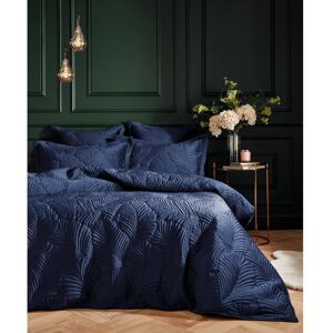 Paoletti Palmeria Quilted Velvet Duvet Cover Set - Navy - Single Paoletti Palmeria Quilted Velvet Duvet Cover Set - Navy - Single