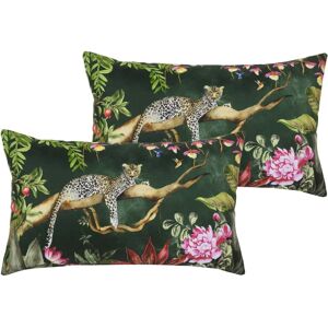 Evans Lichfield - Leopard Cushions - Verde - One Size Evans Lichfield - Leopard Cushions - Verde - One Size