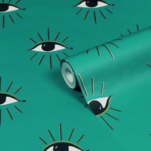 Furn Theia Papel Pintado Abstracto Turquesa con Lámina de Oro - Unisex Furn Theia Papel Pintado Abstracto Turquesa con Lámina de Oro - Unisex