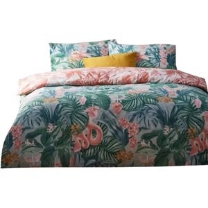 Furn Medinilla Tropical Reversible Duvet Cover Set - Green Cotton - Size Double Furn Medinilla Tropical Reversible Duvet Cover Set - Green Cotton - Size Double