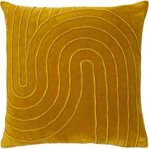 Furn Yellow Cotton Velvet Square Cushion - 45cm Furn Yellow Cotton Velvet Square Cushion - 45cm