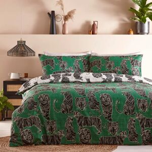 Furn Wildcat Reversible Duvet Cover Set - Green - Double - Bedding Furn Wildcat Reversible Duvet Cover Set - Green - Double - Bedding