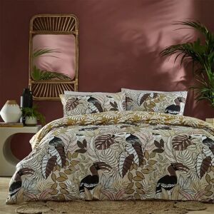 Furn Tocorico Toucan Exotic Reversible Duvet Cover Set - Natural - Double Furn Tocorico Toucan Exotic Reversible Duvet Cover Set - Natural - Double