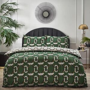 Furn Avalon Geometric Duvet Cover Set - Green - Super King Furn Avalon Geometric Duvet Cover Set - Green - Super King