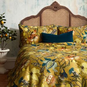 Edinburgh Weavers Morton 200 Thread Count Floral Cotton Sateen Duvet Cover Set - Yellow - Super King Edinburgh Weavers Morton 200 Thread Count Floral Cotton Sateen Duvet Cover Set - Yellow - Super King