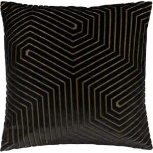 Paoletti Evoke Geometric Cut Velvet Cushion Cover - Black - One Size Paoletti Evoke Geometric Cut Velvet Cushion Cover - Black - One Size