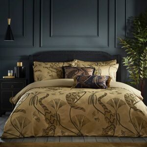 Paoletti Moondusk Exotic Animal Jacquard Duvet Cover Set - Gold - Size Double Paoletti Moondusk Exotic Animal Jacquard Duvet Cover Set - Gold - Size Double