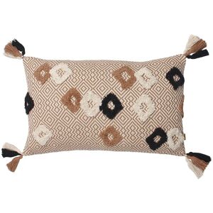 Furn Benji Cuscino in cotone con nappe - Marrone Furn Benji Cuscino in cotone con nappe - Marrone