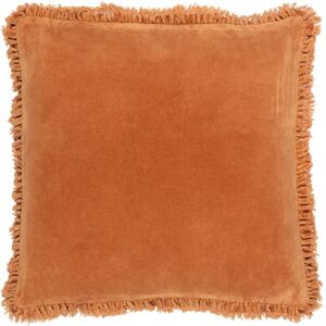 Yard Bertie Washed Cotton Velvet Cushion - Orange - 45cm x 45cm - Cushion Yard Bertie Washed Cotton Velvet Cushion - Orange - 45cm x 45cm - Cushion