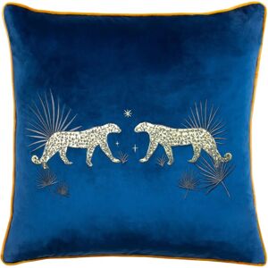 Wylder Dusk Leopard Embroidered Velvet Cushion - 50cm x 50cm Wylder Dusk Leopard Embroidered Velvet Cushion - 50cm x 50cm