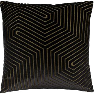 Paoletti Evoke Geometric Cut Velvet Cushion - Black - 45cm Paoletti Evoke Geometric Cut Velvet Cushion - Black - 45cm