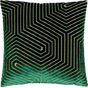 Paoletti Evoke Geometric Velvet Cushion - Emerald - 45cm x 45cm - Cushion Paoletti Evoke Geometric Velvet Cushion - Emerald - 45cm x 45cm - Cushion