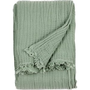 Yard Lark Green Cotton Fringed Throw - 240x260 cm - Throw Yard Lark Green Cotton Fringed Throw - 240x260 cm - Throw