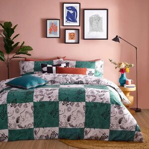 Furn Mythos Checkerboard Reversible Duvet Cover Set - Green - King Furn Mythos Checkerboard Reversible Duvet Cover Set - Green - King