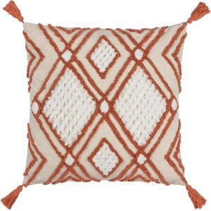 Furn Aquene Tufted Tasselled Polyester Filled Cushion - Natural - 50cm x 50cm - Cushion Furn Aquene Tufted Tasselled Polyester Filled Cushion - Natural - 50cm x 50cm - Cushion