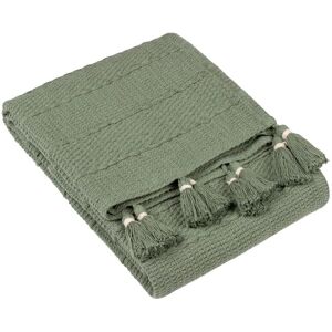 Caliche Woven Textured Tasselled Throw - Khaki - Home Accessory Caliche Woven Textured Tasselled Throw - Khaki - Home Accessory