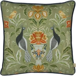 Evans Lichfield Chatsworth Peacock Piped Cushion - Green - 43cm x 43cm - Cushion Evans Lichfield Chatsworth Peacock Piped Cushion - Green - 43cm x 43cm - Cushion
