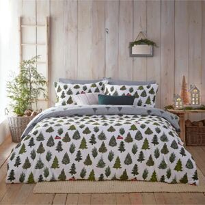 Furn Evergreen Brushed Cotton Duvet Cover Set - Green - Double Furn Evergreen Brushed Cotton Duvet Cover Set - Green - Double