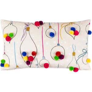 Heya Home Festive-Val Baubles Pom-Pom Filled Cushion - Multicolour - Size 30 Cm X 50 Cm Heya Home Festive-Val Baubles Pom-Pom Filled Cushion - Multicolour - Size 30 Cm X 50 Cm