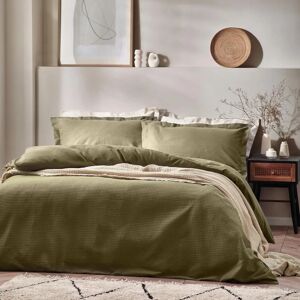 Riva Home Olive Waffle Cotton Duvet Cover - Single - Bedding Set Riva Home Olive Waffle Cotton Duvet Cover - Single - Bedding Set